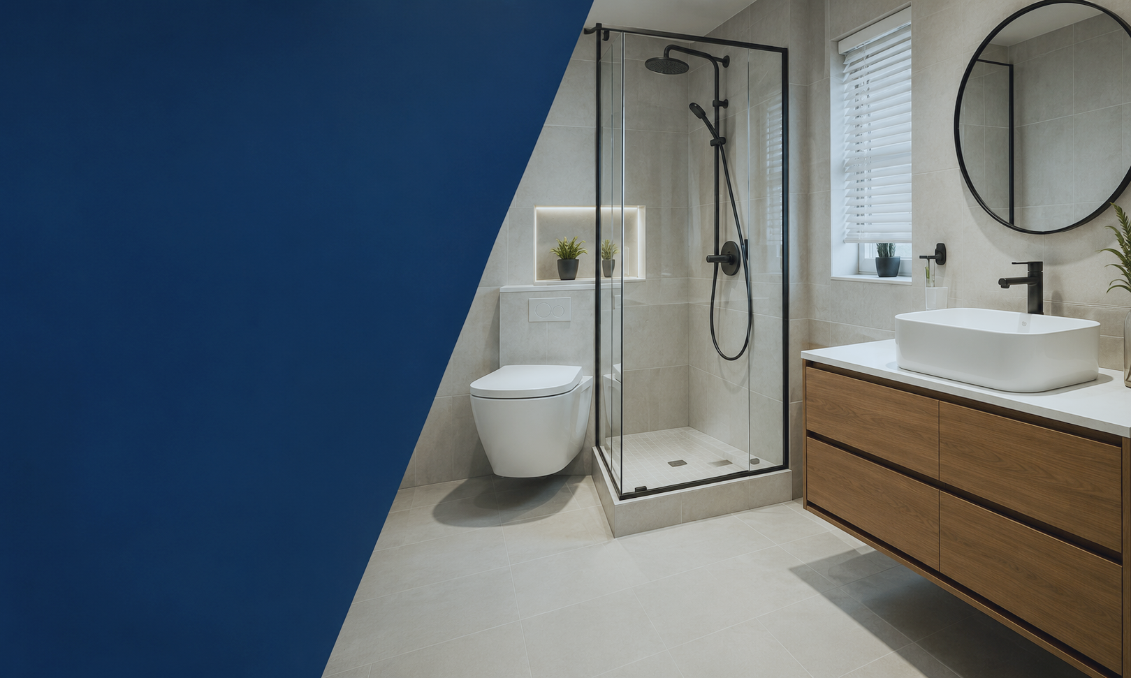 Modern bathroom renovation by Leecom Handyman